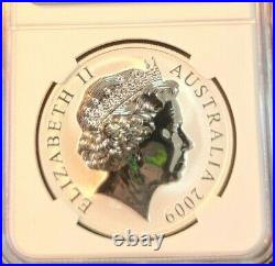 2009 Australia Silver 1 Dollar Gilt Kangaroo Ngc Ms 70 Beautiful Scarce Perfect