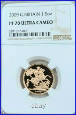 2009 Great Britain Gold 1 Sovereign Ngc Pf 70 Ultra Cameo Beautiful Perfection