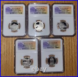 2010, 10 Coin Set Silver/Clad Washington Quarter America the Beautiful NGC PF70