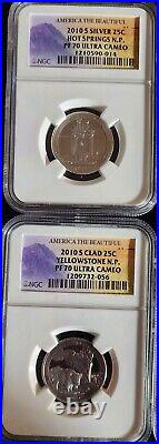 2010, 10 Coin Year Set Silver/Clad Washington Quarter Statehood NGC PF70. SC236