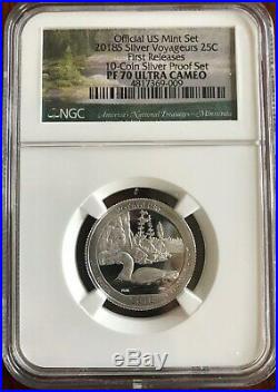 2010-2020 PR69/70 Silver S Proof NGC America The Beautiful Quarters (55 Coins)