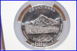 2010 5 Oz Silver 25c Mount Hood Early Release Gem Uncirculated (ngc)