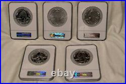 2010 5 Oz US Mint. 999 Silver America Beautiful Complete Set MS68 Early Release