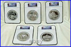 2010 5 Oz Us Mint. 999 Silver America Beautiful Complete Set Ms68 Early Release