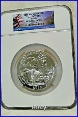 2010 5 Oz Us Mint. 999 Silver America Beautiful Complete Set Ms68 Early Release