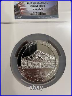 2010 5 oz America The Beautiful 5 Coin Set NGC MS69 PL and DPL
