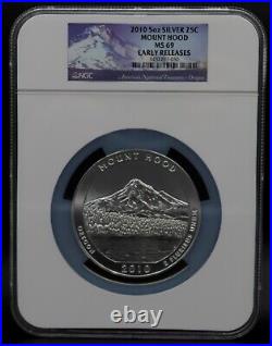 2010 5 oz Silver America The Beautiful Mount Hood Early Releases NGC MS 69