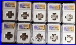 2010 ATB 10 Coin Silver/Clad NGC PF70 UC Banned Labels 5 Each