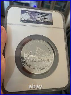 2010 ATB Mt Hood Oregon 5 Oz Silver MS68 Coin In Large NGC Holder