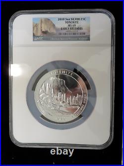 2010 ATB Yosemite 5 Oz Silver Coin NGC MS 69 Early Releases Z1365