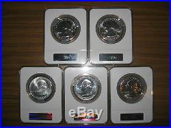 2010 America The Beautiful Set Ms69 Ngc Early Release 5 Silver 5 Oz Coins