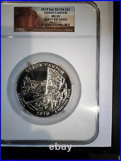 2010 America the Beautiful Grand Canyon 5 Oz. 999 Silver Coin