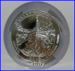 2010 Grand Canyon America The Beautiful 5 Oz. 999 Silver Coin Ngc Ms69 Pl Er