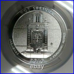 2010 HOT SPRINGS 5 OZ Silver AMERICA THE BEAUTIFUL 25C NGC MS69 EARLY RELEASES