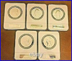 2010 NGC America the Beautiful 5 oz Coin Set MS 69 Early Releases