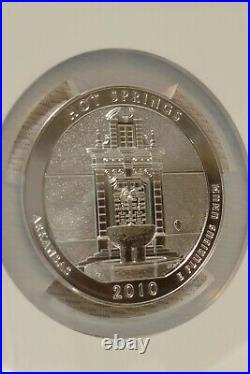 2010 Ngc Ms69 Er Hot Springs 5 Oz 999 Silver Coin America The Beautiful Excellen