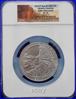 2010 P 5 Oz SilverCoin America The Beautiful Grand Canyon Early Release SP70 NG