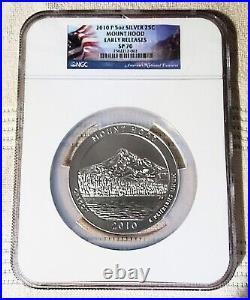 2010 P 5-troy Oz Silver Mount Hood Early Releases Ngc Sp70