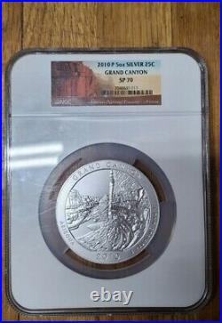 2010-P Grand Canyon 5 oz Silver ATB NGC Graded SP70 Early Release Coin WOW
