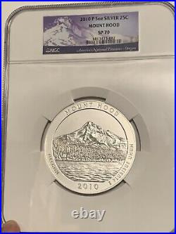 2010-P Mount Hood NGC SP70 America The Beautiful ATB 5 Oz Silver Coin