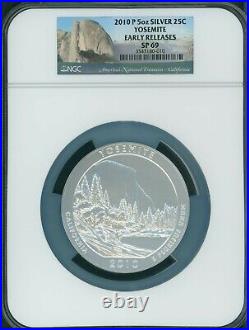 2010-P YOSEMITE ATB America Beautiful 5 OZ. SILVER NGC SP69 EARLY RELEASES E. R