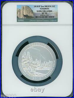 2010-P YOSEMITE NP America Beautiful ATB 5 Oz SILVER NGC SP70 EARLY RELEASES ER