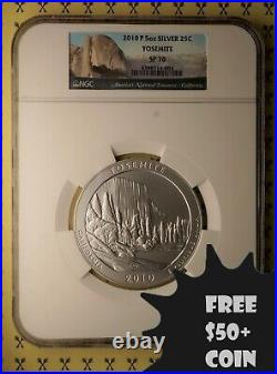 2010-P Yosemite 5 Oz SILVER Quarter NGC SP 70 with FREE $50 COIN
