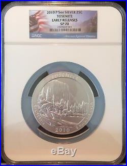 2010-P Yosemite America the Beautiful 5 oz Silver SP70 NGC Early Release