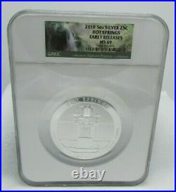 2010 US 5 Oz. Silver Early Releases NGC MS69 Hot Springs (America the Beautiful)