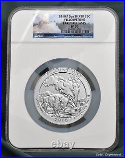 2010 Yellowstone -Early Releases 5oz silver RARER SP70 grade NP label