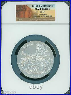 2010-p Grand Canyon Park Atb America The Beautiful 5 Oz. Silver Ngc Sp69 Sp-69