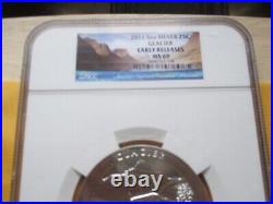 2011 5 Oz Silver 25c Glacier Ngc Ms69 Early Releases Atb