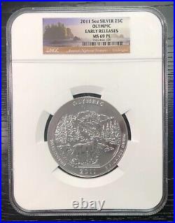 2011 5 oz Silver 25c Olympic America The Beautiful NGC MS 69 PL Early Releases