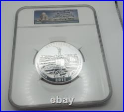 2011 ATB Gettysburg 5 Oz Silver Coin 25C NGC Early Release GEM Uncirculated