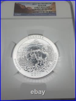 2011 ATB Glacier 5 Oz Silver Coin 25C NGC Early Release GEM Uncirculated