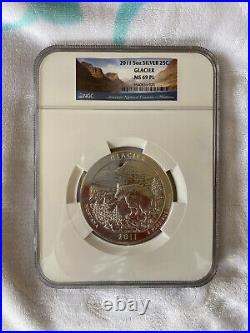 2011 America The Beautiful ATB Glacier NP Five Ounce 5 oz. Silver NGC MS 69 PL