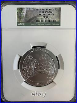2011 P Chickasaw America the Beautiful 5 oz silver NGC SP70 Early Releases