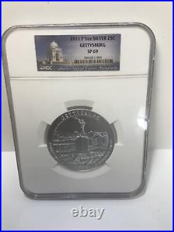 2011 P GETTYSBURG PA America Beautiful 5 Oz Silver SP69 Graded by NGC