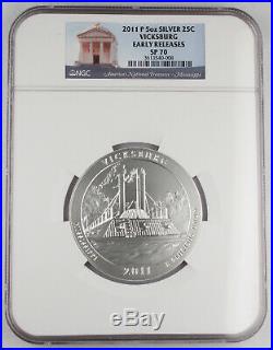 2011 P Vicksburg America the Beautiful 5 oz Silver Coin SP70 NGC Early Releases