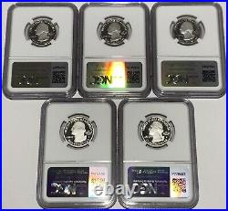2011 S Proof Silver 5 Coin Quarter Set Ngc Pf70 Ultra Cameo National Parks 25c
