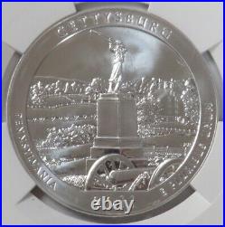 2011 Silver 5 Oz Gettysburg Pa Atb Coin Ngc Ms 69 Early Releases