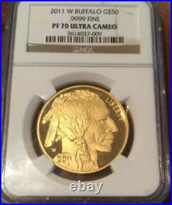 2011 W $50 AMERICAN GOLD BUFFALO NGC PF70 UCAM Beautiful. 9999 GOLD Buy ME