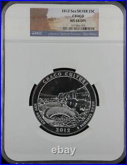 2012 25C 5oz Silver Coin Chaco New Mexico NGC MS 68 DPL