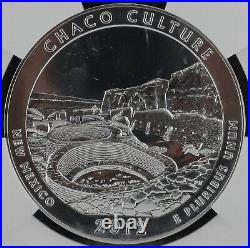 2012 25C 5oz Silver Coin Chaco New Mexico NGC MS 68 DPL