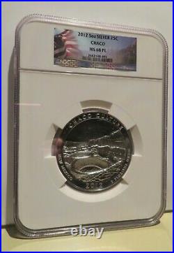 2012 5 Oz Silver Chaco Ngc Ms 68 Pl America The Beautiful Coin