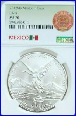 2012 Mexico Silver Libertad 1 Onza Ngc Ms 70 Rare Perfection Beautiful Coin