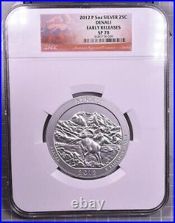 2012-P Denali 5 oz Silver ATB NGC SP70 Early Releases