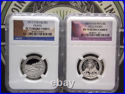 2012 S America the Beautiful ATB Proof SILVER (5 Coin) Set 25c NGC PF70 UC