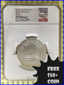 2013P White Mountain 5 Oz SILVER Quarter NGC SP70 Castle ONLY 23 OTHERS