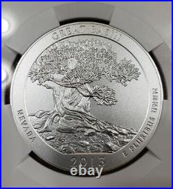 2013 25c Great Basin 5 oz. Silver Coin NGC SP70 Early Releases, Signed Castle